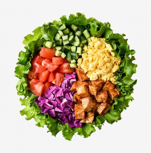 Ensalada del terrón del pollo de Chile rojo